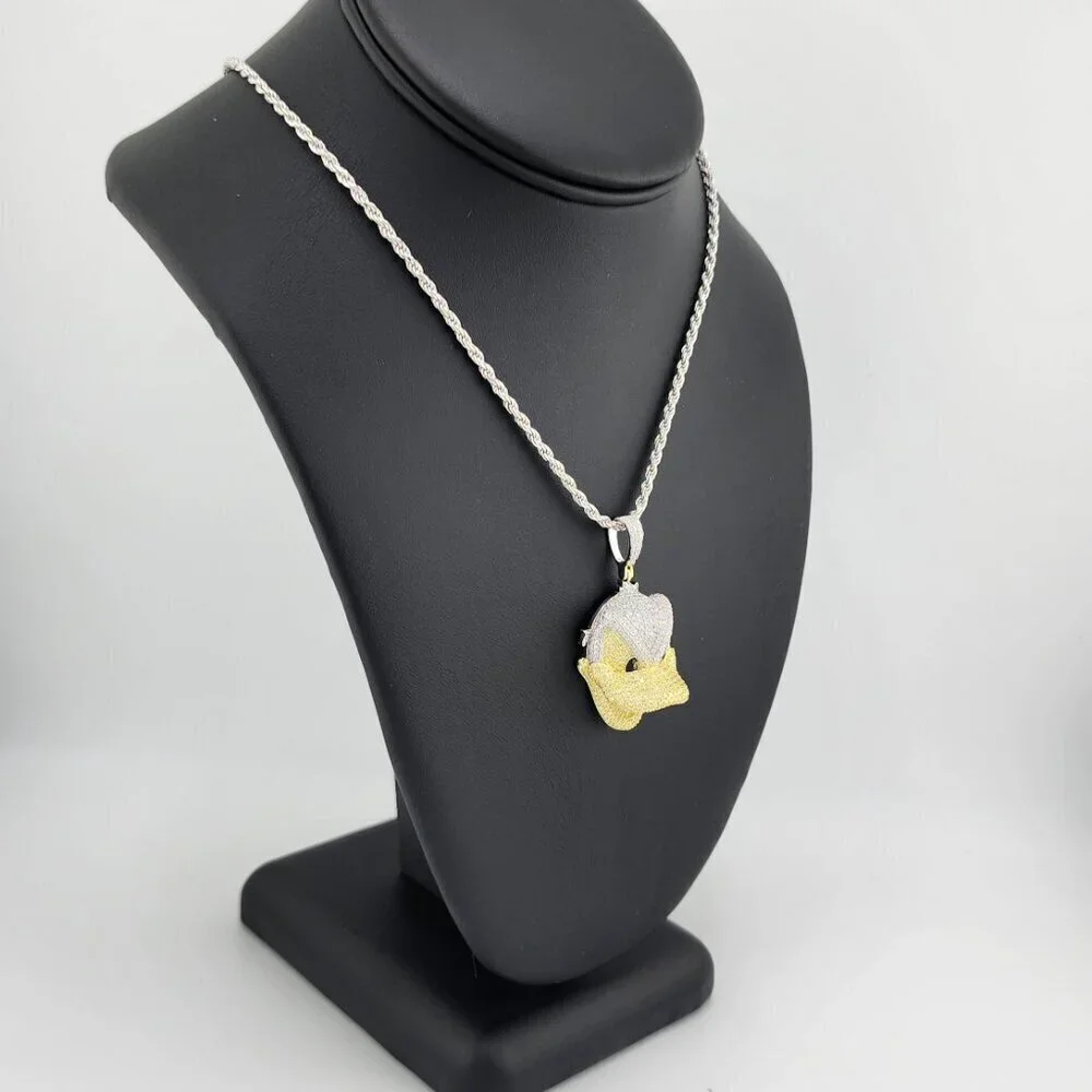 Brand New Sterling Silver 925 Angry Donald Necklace